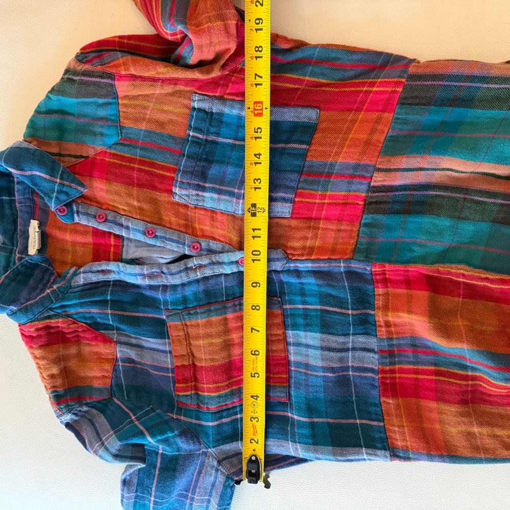 Sundance Restwell Patchwork Multicolor Plaid Shir… - image 8